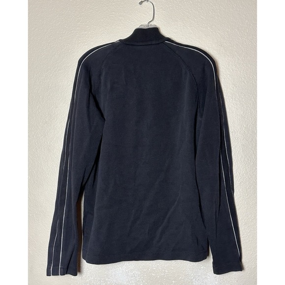 Hathaway Sweater Men's M Mock Neck Black Knit Long Sleeve Quarter Snap - Picture 2 of 4